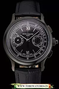 Patek Philippe 5170j Black Dial Black Case Black Leather Strap En122997