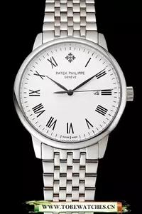Patek Philippe Calatrava White Dial Stainless Steel Case And Bracelet En123938