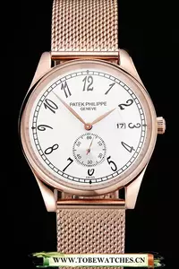 Patek Philippe Calatrava Small Seconds White Dial Rose Gold Case And Bracelet En122969