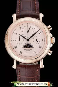 Patek Philippe Grand Complications Rose Gold Dial Engraved Rose Gold Case Brown Leather Bracelet En125139