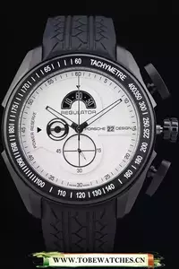Porsche Regulator Power Reserve Black Case White Dial En58117
