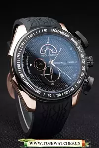 Porsche Regulator Power Reserve Rose Gold Case Black Dial En58119