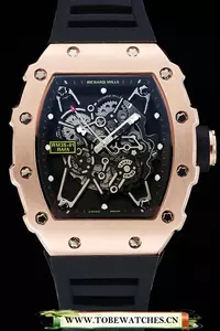 Richard Mille Rm 35 01 Rafael Nadal Gold Case Black Rubber Bracelet En125400
