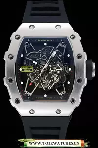 Richard Mille Rm 35 01 Rafael Nadal Silver Case Black Rubber Bracelet En125401