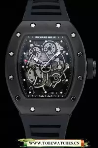 Richard Mille Rm 055 Bubba Watson Black Case Black Rubber Bracelet En125402