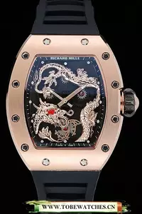 Richard Mille Rm 057 Tourbillon Dragon Jackie Chan Gold Case Black Rubber Bracelet En125403