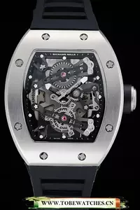 Richard Mille Rm 038 Bubba Watson Tourbillion Silver Case Black Rubber Bracelet En125405