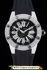 Richard Mille Rm 033 Extra Flat Automatic Diamond Case Black Rubber Bracelet En125398