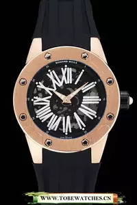 Richard Mille Rm 033 Extra Flat Automatic Gold Case Black Rubber Bracelet En125399