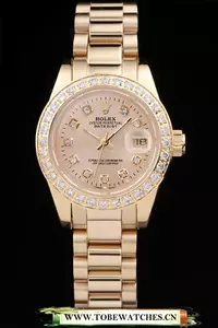 Rolex Datejust  Yellow Gold Plated Stainless Steel Diamond Plated En58014