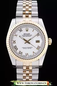 Rolex Datejust White Dial Ribbed Bezel En58632