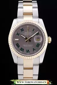 Rolex Datejust Grey Dial Ribbed Bezel En58641