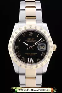 Rolex Datejust Diamond Bezel Black Dial En58644