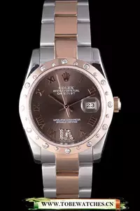 Rolex Datejust Diamond Bezel Brown Dial En58646