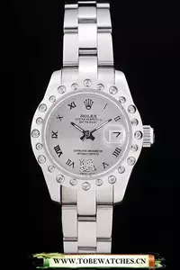 Rolex Datejust Polished Silver Diamonds Bezel Silver Dial En58655