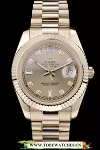 Rolex Daydate Gold Stainless Steel Ribbed Bezel Goldish Dial En58925