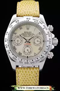 Rolex Daytona Cosmograph Yellow Leather Bracelet Yellow Dial En58661