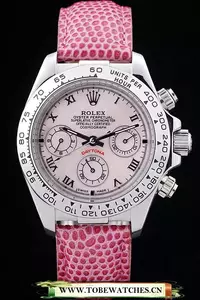 Rolex Daytona Cosmograph Pink Leather Bracelet Yellow Dial En58662