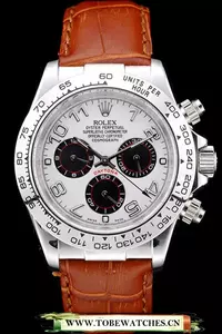 Rolex Daytona Stainless Steel Case White Dial Brown Leather Strap En58727