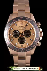 Rolex Daytona Ion Plated Tachymeter Rose Gold Strap Rose Gold Dial En59208
