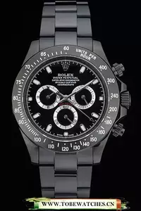 Rolex Daytona Black Ion Plated Tachymeter Black Stainless Steel Strap Black Dial En59211