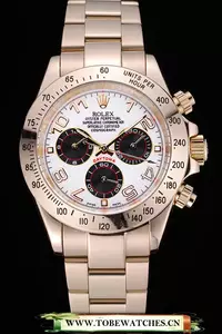 Rolex Cosmograph Daytona White With Black Subdials Gold Bracelet En60437