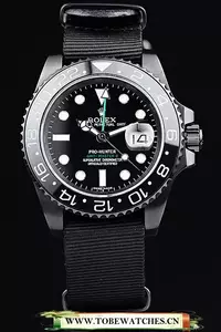 Rolex Gmt Master Ii Pro Hunter Black Fabric Strap Black Dial En58155