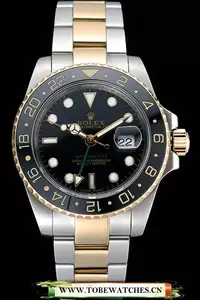 Rolex Gmt Master Yellow Gold Bezel Black Dial En59241
