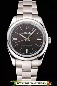 Rolex Oyster Perpetual Dark Rhodium Dial Stainless Steel Case And Bracelet En122246