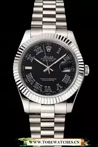 Rolex Datejust Black Dial Roman Numerals Stainless Steel Case And Bracelet En122502