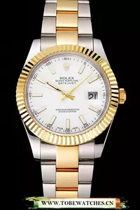 Rolex Datejust White Dial Stainless Steel Case Two Tone Gold Bracelet En122515