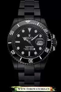 Rolex Submariner Date Black Dial And Bezel Black Pvd Case And Bracelet En122008