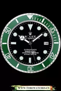 Rolex Submariner Wall Clock Silver Green En59821