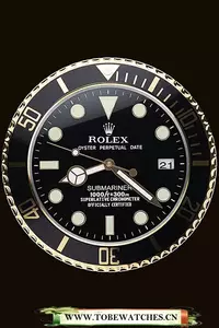 Rolex Submariner Wall Clock Black Gold En60368
