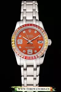 Rolex Datejust Pearlmaster 39 Cognac Dial Stainless Steel Case And Bracelet En122243