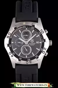 Tag Heuer Aquaracer Tachymeter Bezel Black Dial Black Rubber Strap En58253