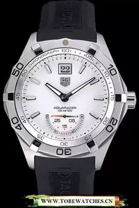 Tag Heuer Aquaracer Grande Date White Dial Black Rubber Band En60298