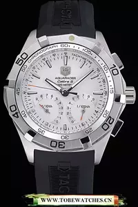 Tag Heuer Aquaracer Calibre S White Dial Black Rubber Band En60299