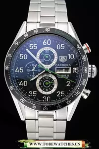 Carrera Black Dial Calibre 16 Link Tag Heuer Watch En57909