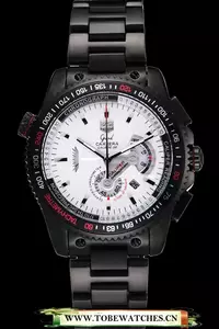 Tag Heuer Carrera Black Stainless Steel Case White Dial En58747