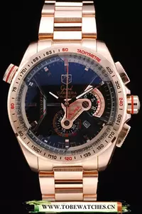 Tag Heuer Carrera Rose Gold Case Black Dial En58750