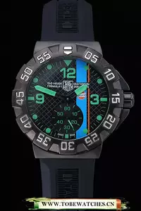 Tag Heuer Formula One Grande Date Black And Green Dial Rubber Bracelet En60177