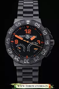 Tag Heuer Formula One Calibre S Black Dial Orange Numerals Ion Plated Steinless Steel Bracelet En60196