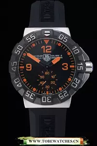 Tag Heuer Formula One Grande Date Black Dial Orange Numerals Rubber Bracelet En60197