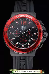 Tag Heuer Formula 1 Chronograph Black Dial Red Bezel Red Numerals En60301