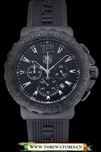 Tag Heuer Formula 1 Chronograph Black Dial Black Bezel White Numerals En60303