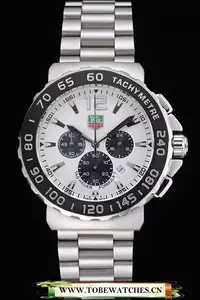 Tag Heuer Formula 1 Chronograph White Dial Black Bezel Stainless Steel Band En60304