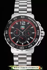 Tag Heuer Formula 1 Chronograph Black Dial Black Bezel Stainless Steel Band Red Numerals En60305
