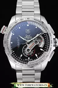 Tag Heuer Carrera Tachymeter Bezel Stainless Steel Black Dial En58080