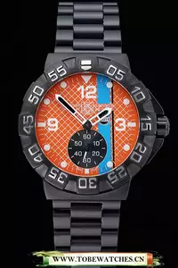 Tag Heuer Formula One Special Gulf Edition Orange And Blue Dial Ion Plated Steinless Steel Bracelet En118813